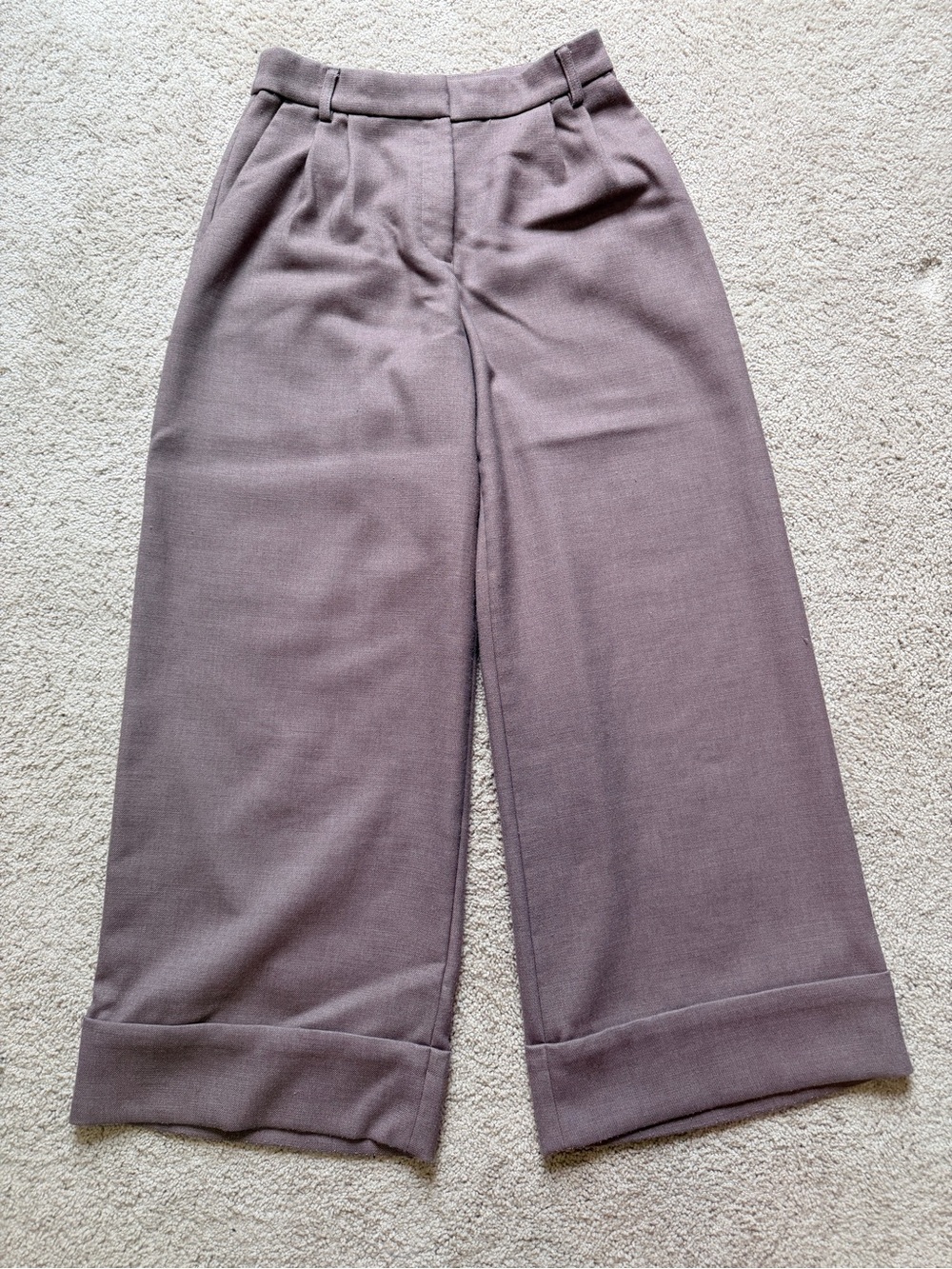 Express Wide Leg Pants in Mauve Gray